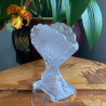 Baccarat Fan Shaped Glass Vase Decorated with butterflies, trees, flowers, clouds and Crescent Moon