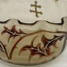 Emile Galle Early Enamelled Glass Thistle Bowl with Cross of  Lorraine Mark