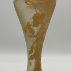 Emile Galle Early Cameo Glass Wisteria Vase