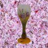 Daum Nancy Cameo and Enamelled Glass Small Vase Decorated with Freesias
