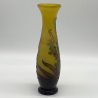 Emile Galle Acid Etched Overlaid Cameo Glass Vase decorated with Flower