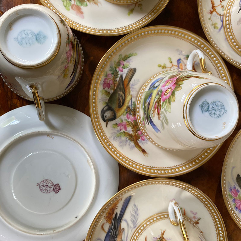 MEISSEN - ★御専用【ハドレイ／ロイヤルウースター】アンティーク　手描き花瓶 ✴︎訳有り MEISSEN - ☆御専用【ハドレイ／ロイヤルウースター