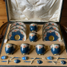Royal Worcester Porcelain Demitasse Set with Silver Enamel Spoons