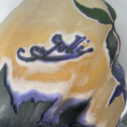 Emile Galle Acid Etched Triple Overlaid Clematis Vase