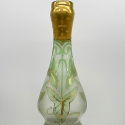 French Art Nouveau Cristalleir de Pantin Enamelled Glass Large  Vase