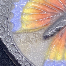 Gabriel Argy Rousseau Pate De Verre Pendant Decorated with Butterfly