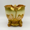 Royal Worcester Porcelain Aesthetic Movement Jardinière with Water Lilies