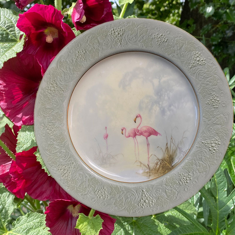 Royal Worcester Porcelain Cabinet Plate Hand Painted with Framings by W Powell