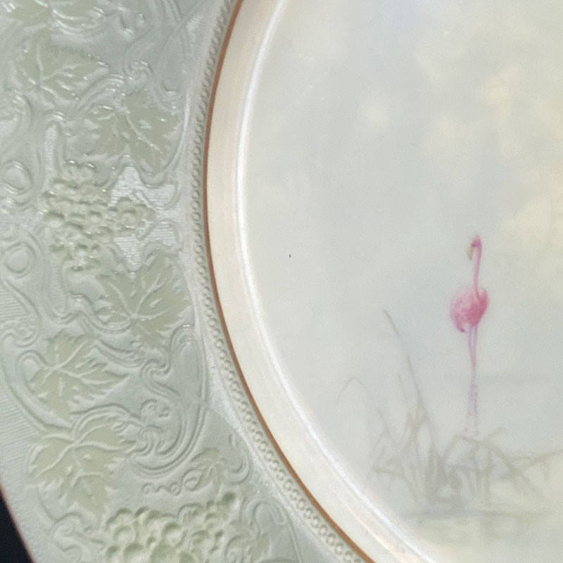 Royal Worcester Porcelain Cabinet Plate Hand Painted with Framings