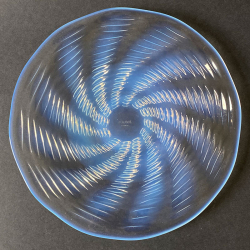 Rene Lalique Clear and Opalescent Glass Ondes Plate