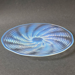 Rene Lalique Clear and Opalescent Glass Ondes Plate