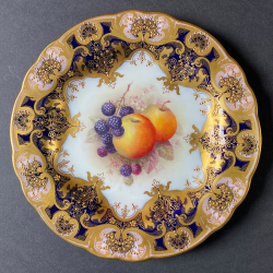Royal Worcester Porcelain Fruit Painted Cabinet Plate by William Ricketts