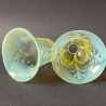 A Pair of Vaseline Glass Shades with Pattern for Arts and Crafts Lamps