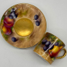 Royal Worcester Porcelain Cup and Saucer, Hand Painted with Fruits by E Townsend