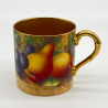 Royal Worcester Porcelain Cup and Saucer, Hand Painted with Fruits by E Townsend