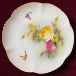 Royal Worcester Part Dessert Service, Hand Painted with English Roses