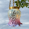 Vaseline Cranberry Glass Pendant Lamp Shade with Pattern