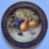Royal Worcester Porcelain Hand Painted Fruits and Gilded and Enamelled Border by R Sebright