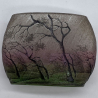 Daum Nancy Frere Cameo and Enamelled Glass Miniature Rain Landscape