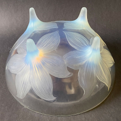 Rene Lalique Clear and Opalescent Glass Bowl 'Lys'