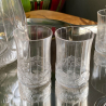 Rene Lalique Clear Glass Haarlem Decanter and six small tumblers Set
