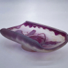 Emile Galle Cameo Glass Folded Rims Little Dish with a Foot