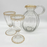 Daum Nancy A Glass Water Jug & Two Water Glasses with Gilt Decoration