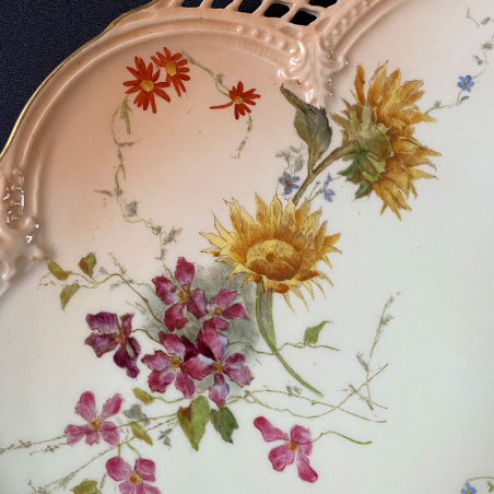 Royal Worcester Porcelain B lush Ivory Part Dessert Service Reticulated ...