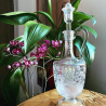 English Glass Decanter Set, Beautifully  Engraved with Lily of The Valley