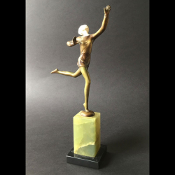 Josef Lorenzl Art Deco Cold-Painted Bronze & Ivory Figure