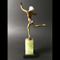 Josef Lorenzl Art Deco Cold-Painted Bronze and Ivory Figure