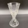 French Clichy Set of Six Goblets Engraved with Flower and Mayfly