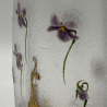 Legras Mont Joye Glass Vase Enamelled With Violets and gilded Decoration