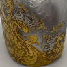 Legras Mont Joye Glass Vase Enamelled With Violets and gilded Decoration