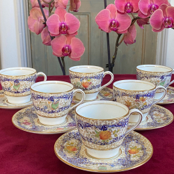 Royal Doulton  Porcelain Set of Six Demitasse Cups and Saucers