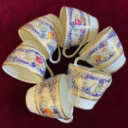 Royal Doulton  Porcelain Set of Six Demitasse Cups and Saucers