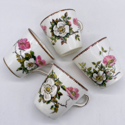 Spode Copeland Porcelain Part Tea set, Hand Painted with Flowers