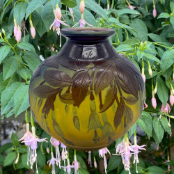 Emile Galle Cameo Glass Vase Decorated with...
