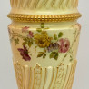 Royal Worcester Porcelain Blush Ivory Vase Hand Painted Flowers