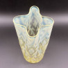 John Walsh Walsh Vaseline Glass Vase with New Opaline Brocade Pattern