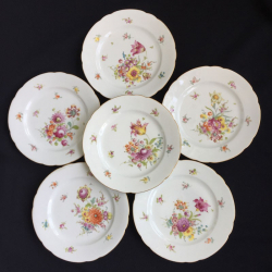 Dresden porcelain set of 6 dessert plates