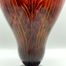 Le Verre Francais Cameo Glass Large Vase Decorated with Stylish Levies