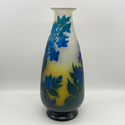 Emile Galle Cameo Glass Vase Decorated with Bell Flowers