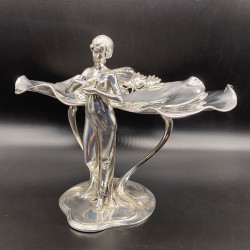 WMF Art Nouveau Pewter Comport with Wing Lady