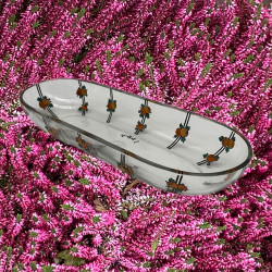 Old Baccarat Glass Tray, Enamelled  with...