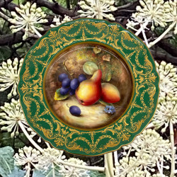 Royal Worcester Porcelain Fruit Pained Cabinet...