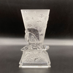 Old Baccarat Moulded Glass Grasshopper  Vase