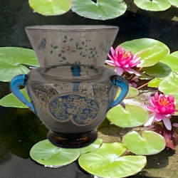 Auguste Jean Japanism Enamelled Glass Vase...