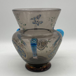 French Art Nouveau Auguste Jean Japanism Enamelled Glass Vase