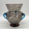 Auguste Jean Japanism Enamelled Glass Vase  Applied Three  Handles